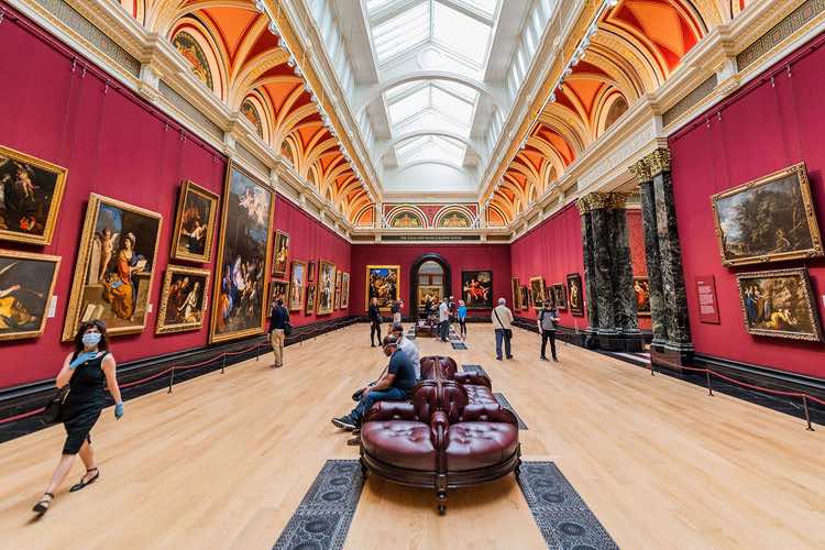 گالری ملی The National Gallery از پر بازدید ترین جاذبه های گردشگری انگلیس